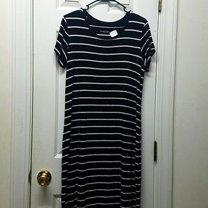 Black and White striped Maternity dress